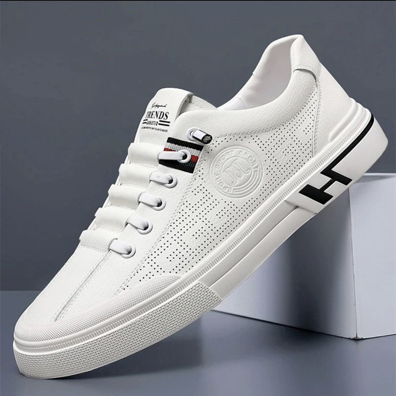 Men's Summer 2023 New Embossed Breathable Sports Casual Mesh Shoes Trendy All-match White Men's Shoes for Teenagers