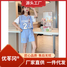 女童篮球服套装夏季新款时尚速干球衣中大童足球比赛训练队服校服