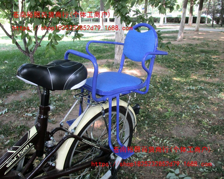 Electric bicycle child seat, rear-mounted, for kids, students, and babies, with a thickened and widened cotton rain cover for wind protection