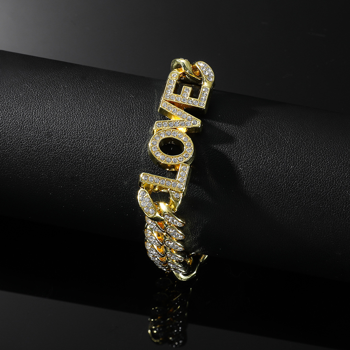 Hip Hop Amour Alliage Placage Incruster Strass Hommes Bracelets display picture 4