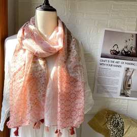 围巾女春秋2024早春超大民族风棉麻防晒披肩两用旅游沙滩巾围脖潮