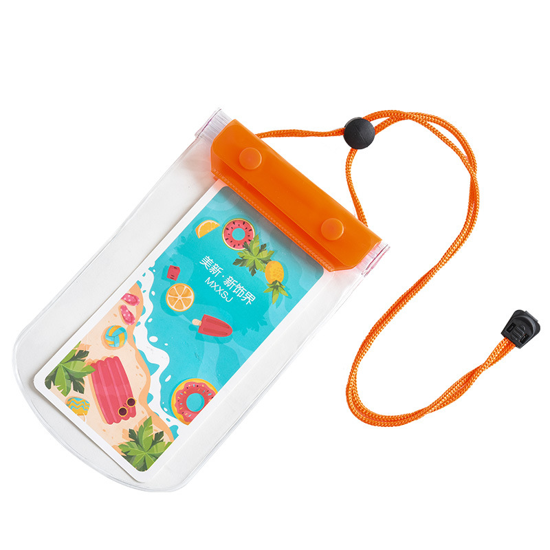 Lanyard Halter fluorescente pvc transparente teléfono móvil impermeable al por mayor natación deriva buceo bolsa protectora impermeable caja del teléfono móvil