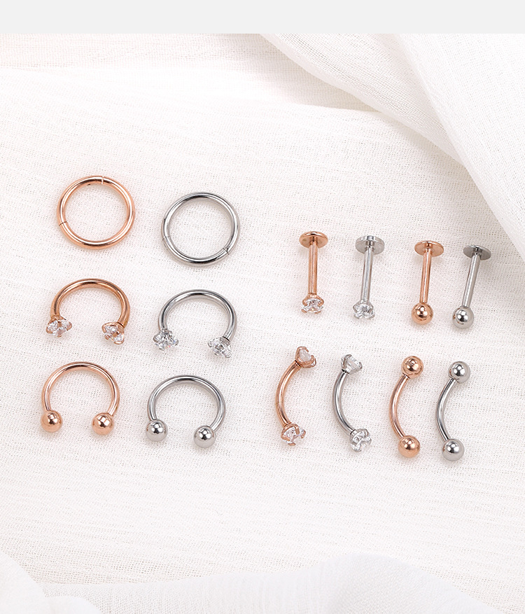 Pointed titanium steel lip stud product view