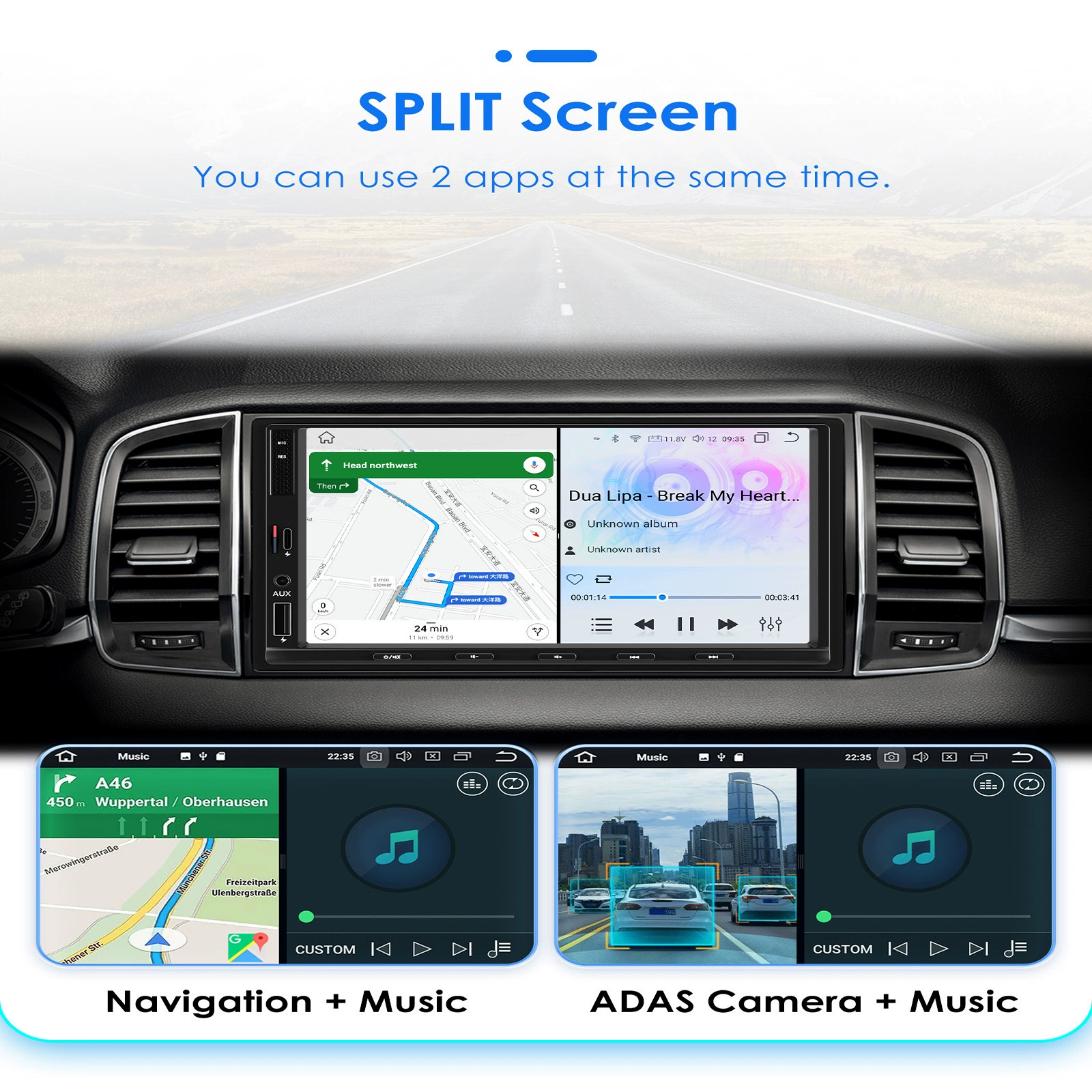 Cross -border 7 -inch general machine Android smart car large -screen navigation GPS player reversing image all -in -one