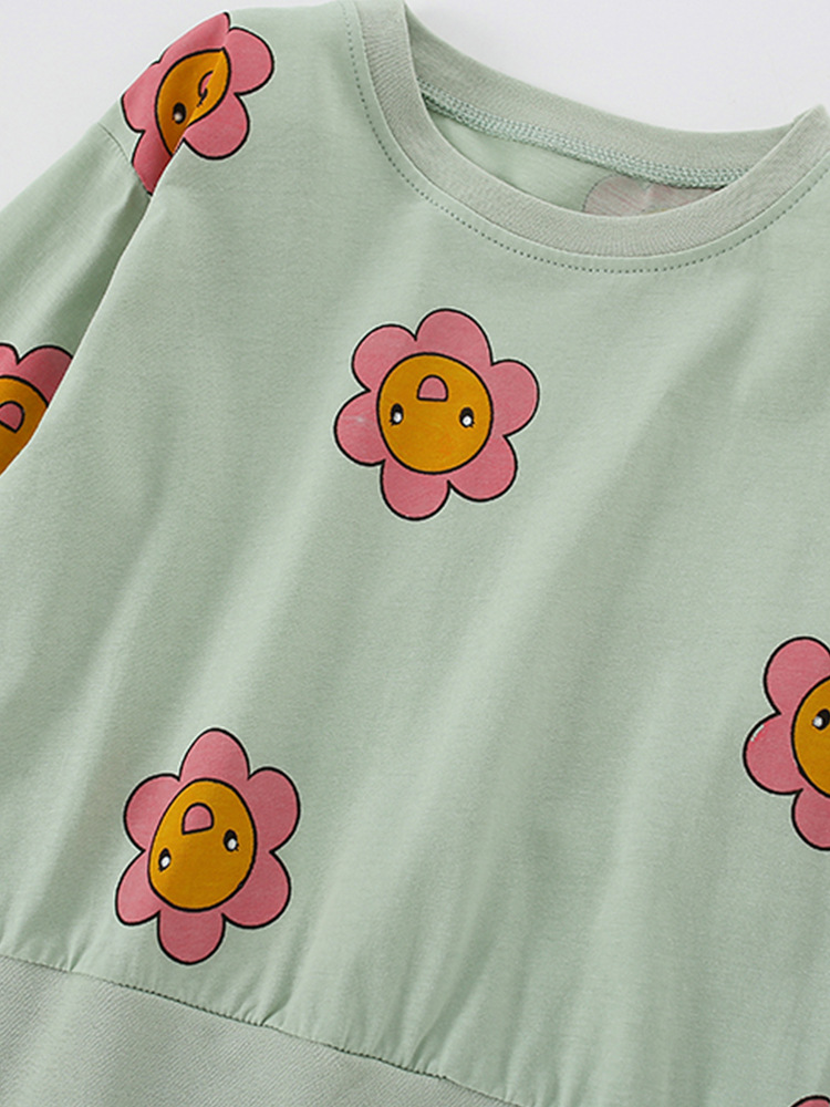 Malwee set de niñas de primavera nuevo estilo europeo y americano para niños de media edad cuello redondo de manga larga para niñas de dos piezas set
