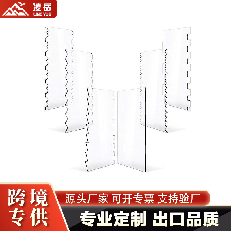 6Pcs/Set Acrylic Transparent Cake Scraper Decorating Contour Comb Pastry Cutter Kitchen Baking Tools