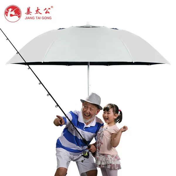 Jiang Taigong Fishing Umbrella 2.3m Folding Short Umbrella Sunshade Sun Protection Umbrella Large Fishing Umbrella for Platform Fishing Rain Umbrella