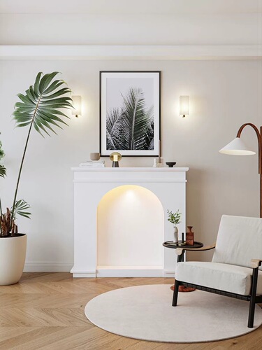 French cream white fireplace cabinet living room decoration cabinet with light emitting storage cabinet shooting entrance cabinet ins style guesthouse 