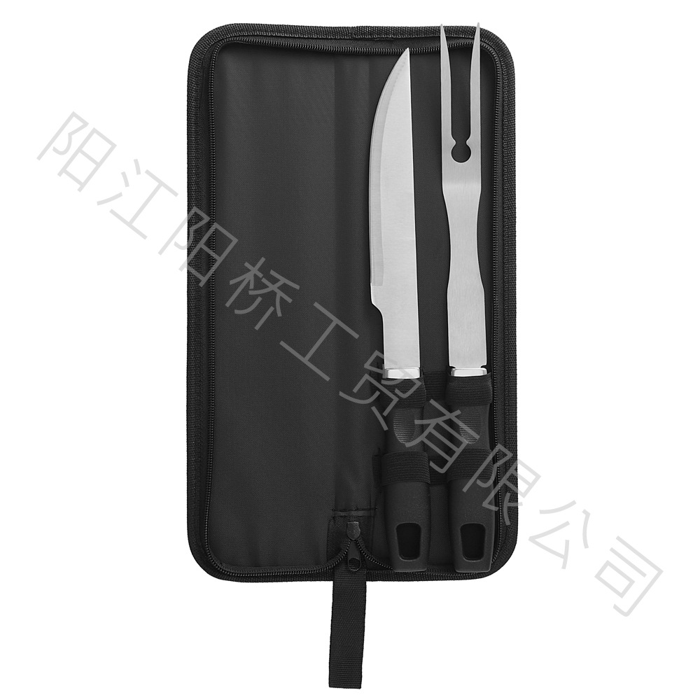 Amazon Cross-border Hot Sale Acero inoxidable Set de parrilla de barbecue al aire libre mango de plástico horquilla de parrilla