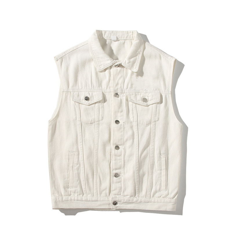 Workwear Sleeveless American Vintage Denim Vest Men's Autumn New Style Top Loose Blanket Jacket Coat Top