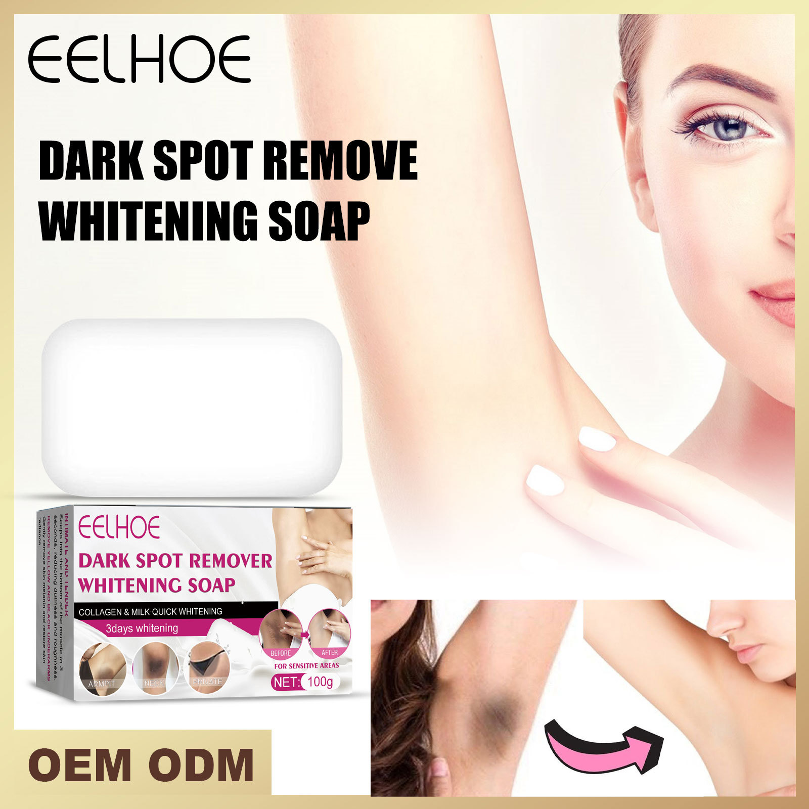 skincare  underarm soap, joint elbow skin, white clean body, fade melanin, moisturize and brighten skin_voghion.com