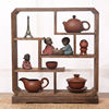 Treasure House Shelf solid wood Chinese style Mini desktop Decoration dark-red enameled pottery teapot Display rack tea set Shelf Shelf