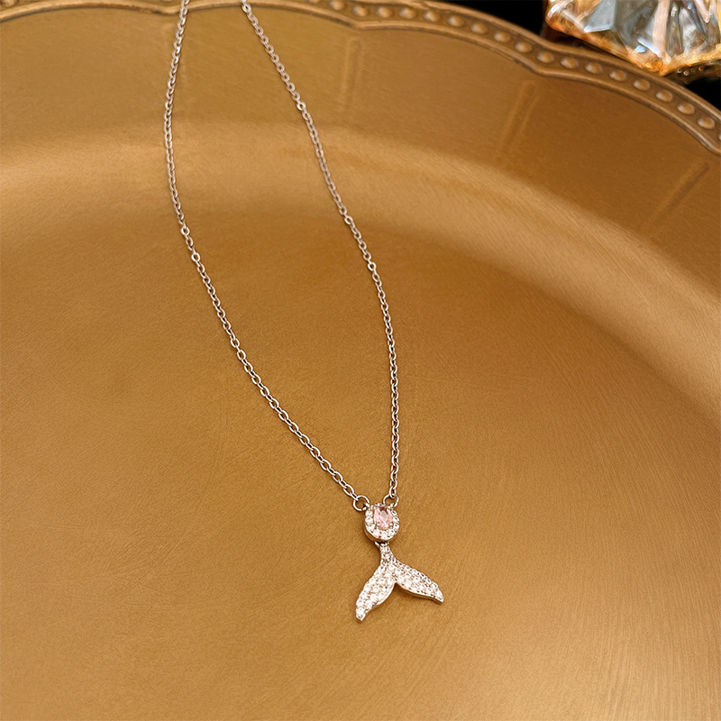 Pendant Necklace Classification cable chain Chain Type Elegant Sweet Heart Shape Bow Knot Copper Inlay Zircon Pendant Necklace