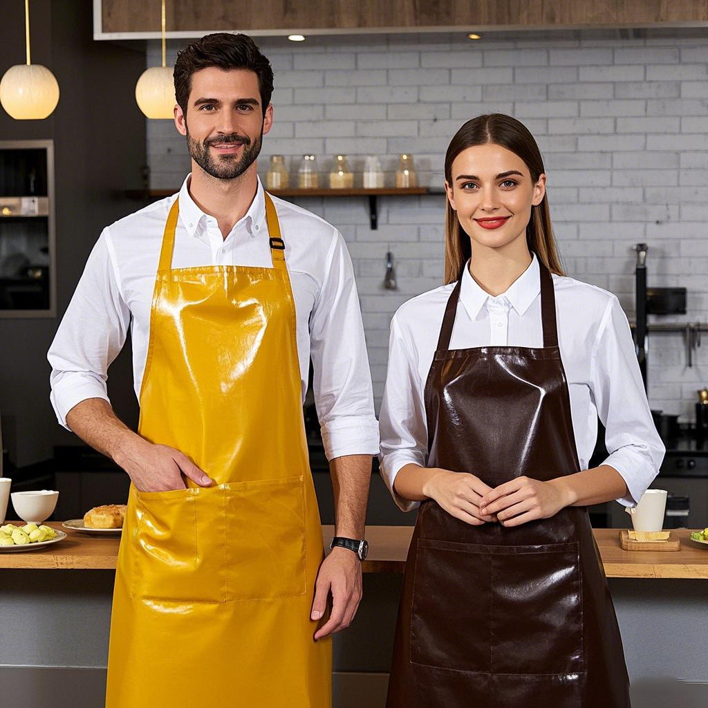 흰색 TPU 앞치마 열 폐쇄 와이드 슬링 방수 내마모성 산 및 알칼리 저항성 앞치마 절개 수생 주방