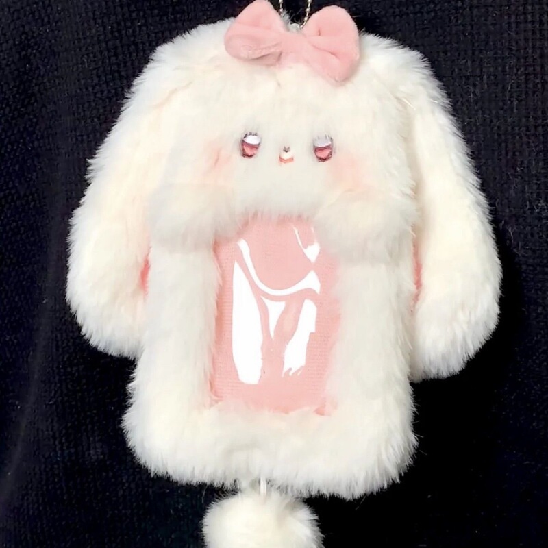 Cute Animal Rabbit Plush Card Holder Ins Photo Card Holder Meal Card Bus Card Display Pendant Protective Cover Baby Accessory Cute Animal Rabbit Plush Card Holder Ins Photo Card Holder Meal Card Bus Card Display Pendant Protective Cover Baby Accessory