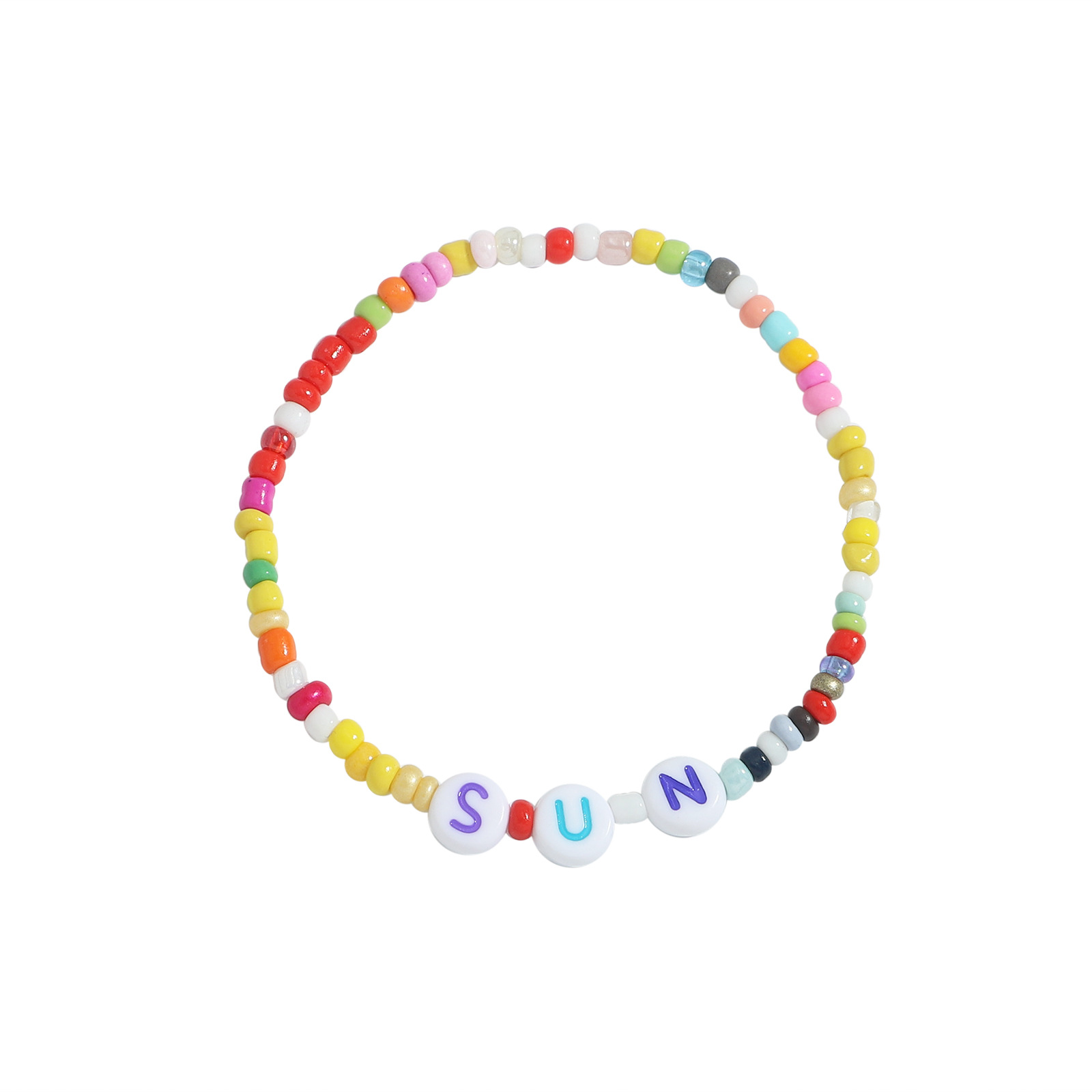 Nihaojewelry Style Bohème Couleur Perlée Lettre Bracelet Extensible Bijoux En Gros display picture 17