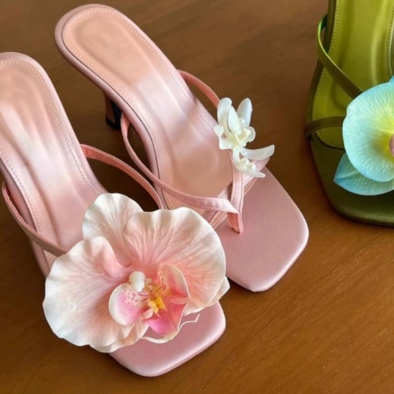 Сессюрный пляжные сланцы асимметричные французский стиль цветочный