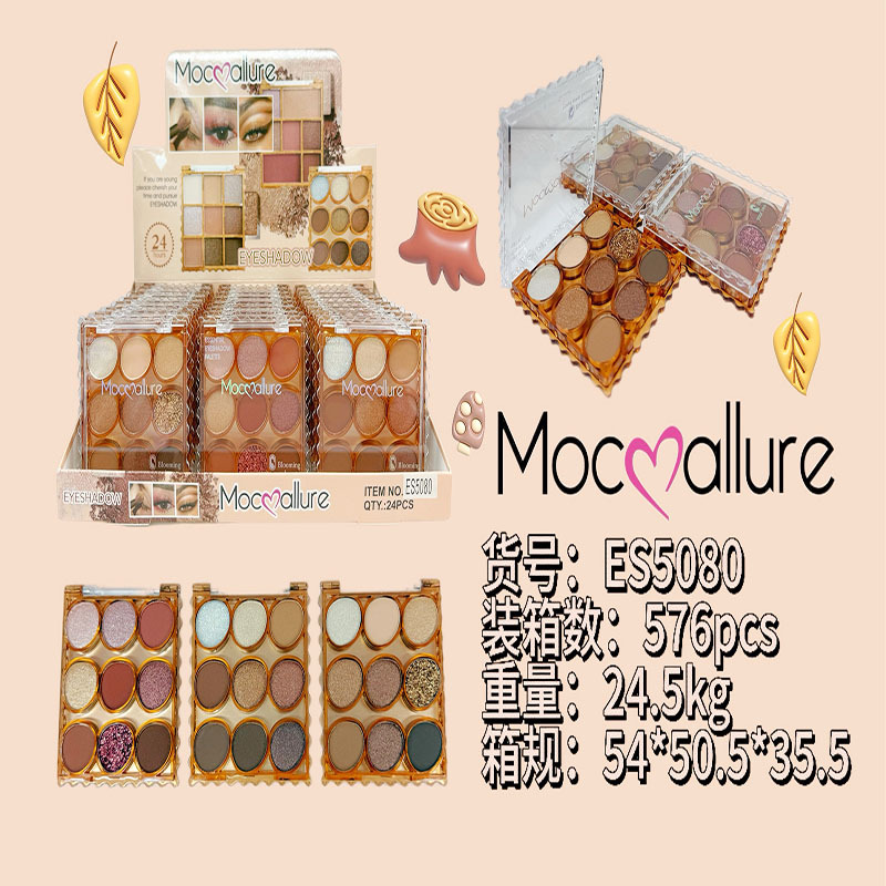 Mocoallure nuevo comercio exterior transfronterizo mejora blush nueve colores perla mate oro cebolla polvo fino parpadeante plato de sombra de ojos image 8