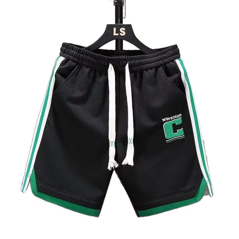 Pantalones de cinco puntos estadounidenses a rayas para hombres y mujeres, pantalones de baloncesto de moda de moda de verano para hombres