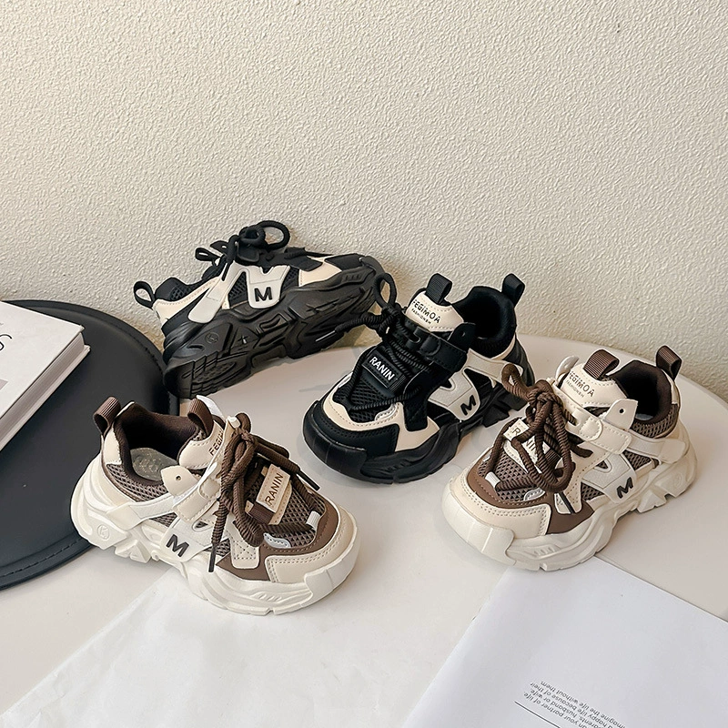 Детская спортивная обувь 2025 весна и осень новая мужская обувь сетка дышащая беговая обувь для девочек на мягкой подошве