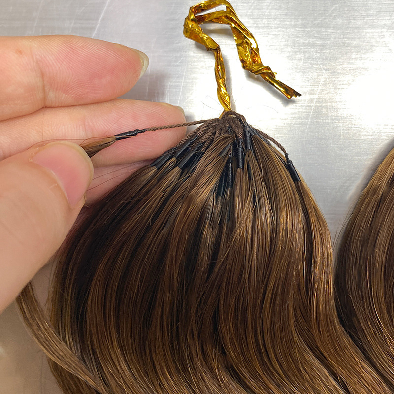 Extensiones Crochet de Cabello Humano Real, Tejido a Mano, para Mujer