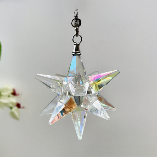 Car Accessories Crystal Snowflake Shooting Star Hammer Car Ornament Creative Men Women Car Interior Decorative Mirror Ornament