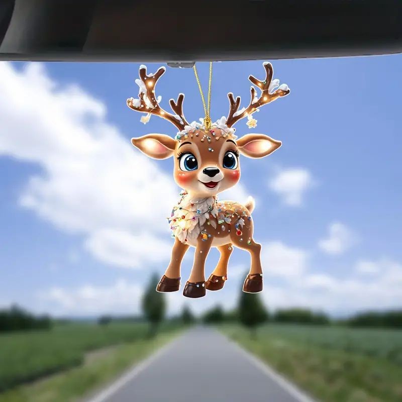 クリスマスの新型のヘラジカのクリスマスツリーはアクリルの平面の自動車のバックミラーを飾って家の装飾の現物を掛けます。|undefined