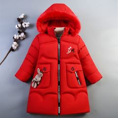 Children's winter clothing, girls' cartoon rabbit cotton coats, new winter edition, children's thick cotton puffer jackets, warm jackets for girls
