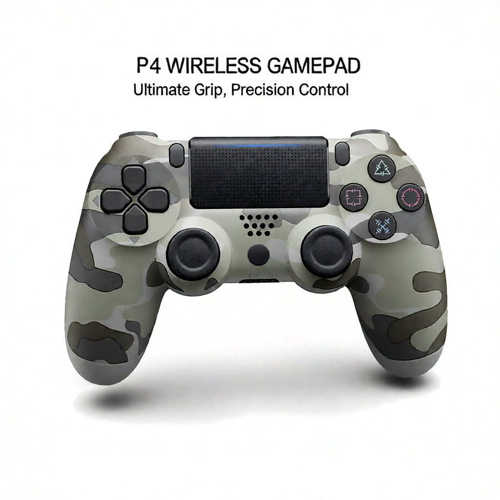 Controlador de juego P4 versión estadounidense con doble vibración inalámbrica Bluetooth, versión europea P4, controlador de juego con doble vibración para Steam.