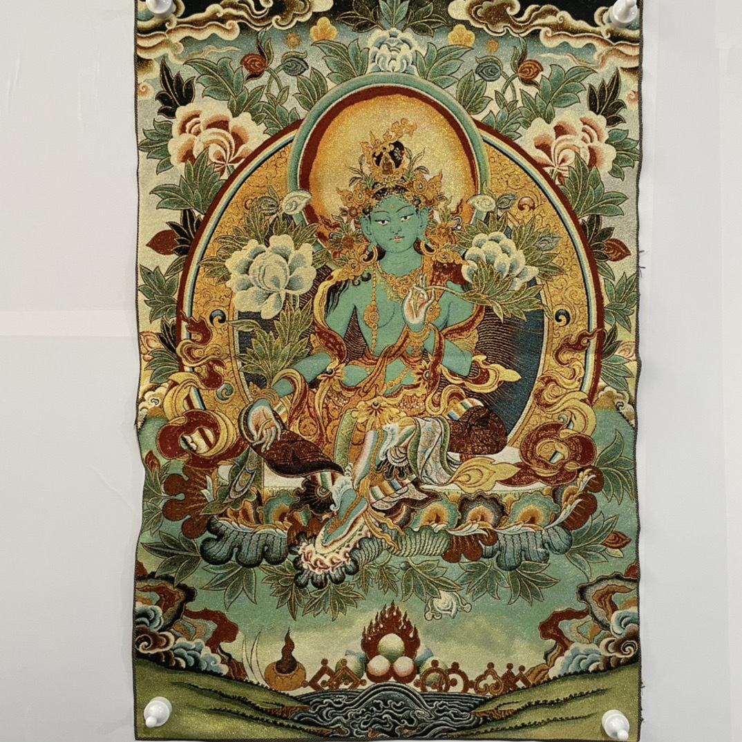 녹색 어머니 수 놓은 Thangka (125295)