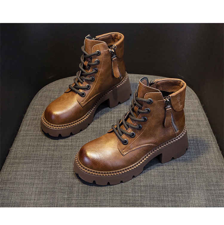 Boot Martin da nữ cổ thấp đế dày phong cách Anh quốc mùa thu đông — M2279-1 màu đen lót nhung, M2279 Màu cà phê lót một lớp, M2279-1 Màu cà phê lót nhung, M2279 màu đen một lớp bên trong chi tiết 20