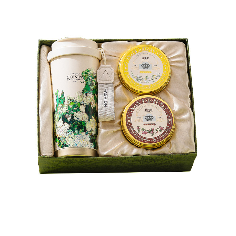中秋节礼物送老师实用梵高铃兰保温杯花茶礼盒高级感生日女伴手礼|undefined