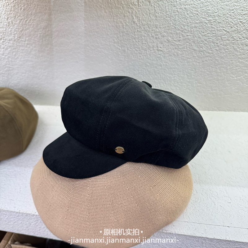 斜纹磨毛八角帽子女秋季新款韩版韩国显脸小云朵报童帽画家帽批发|undefined
