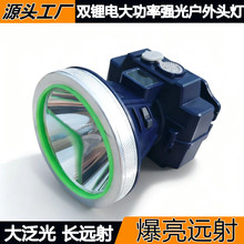 跨境新品头灯户外登山锂电超长续航工地专用强光高流明头戴式头灯