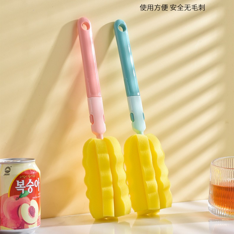 Cepillo de taza Cepillo de biberón Cepillo de esponja doméstico Cabezal de reemplazo Taza de lavado plegable artefacto Centro de confinamiento Cepillo de lavado de biberón para bebés