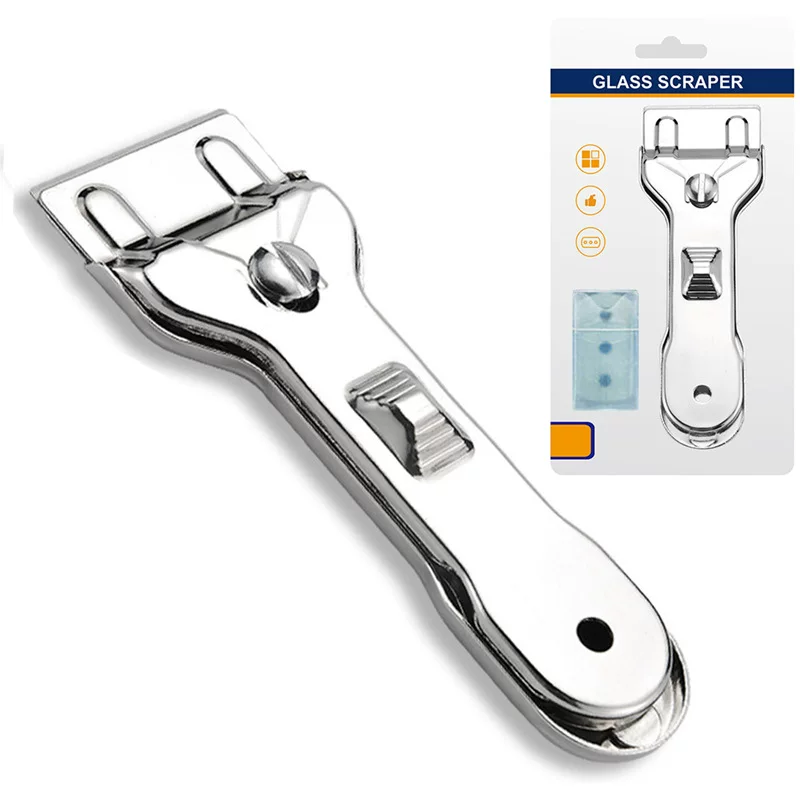 Stainless steel cleaning spatula tool for glass, floor, tile stain removal, sink and stove cleaning tool