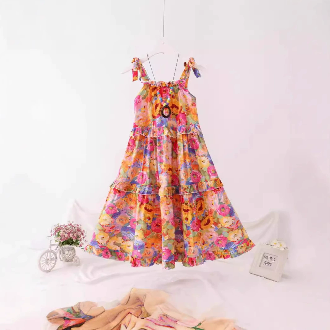 Европейский и американский стиль ins летние платья для средних и средних девочек