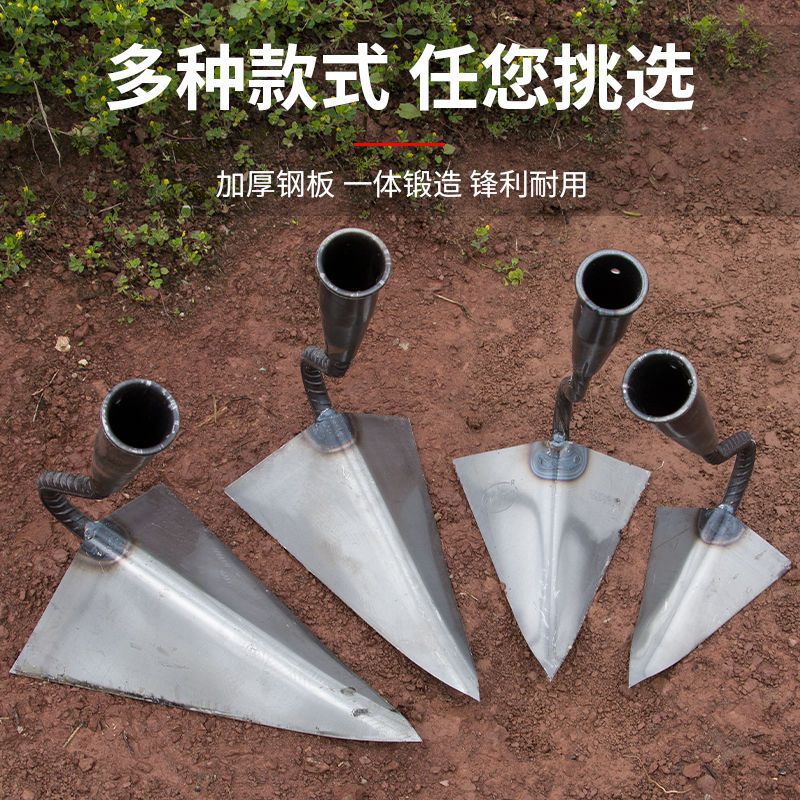 Hoe digging trench hoe digging trench ridge forming pointed hoe land clearing soil loosening gardening weeding agricultural tool triangular hoe ridge forming