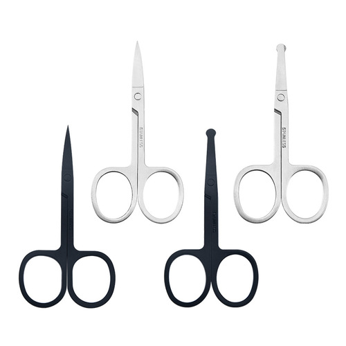 Stainless steel eyebrow trimming scissors, round-head nose hair scissors, beard trimming scissors, pointed-head makeup eyebrow sticker scissors, manufacturer wholesale