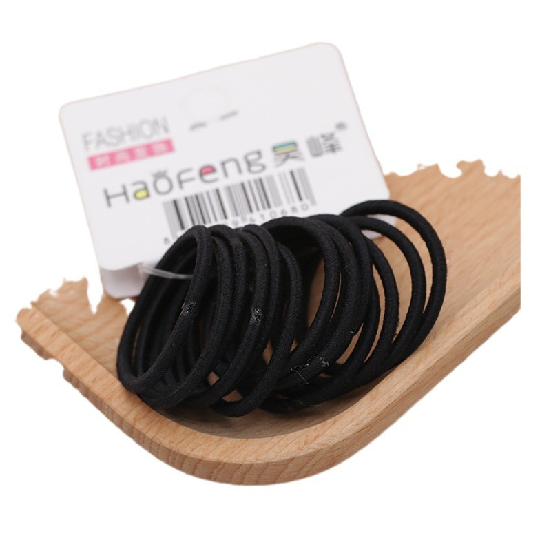 Cordón de cabeza infantil encantador coreano correa de goma simple color negro de alta elasticidad cordón de cabello sin costura joyas para el cabello