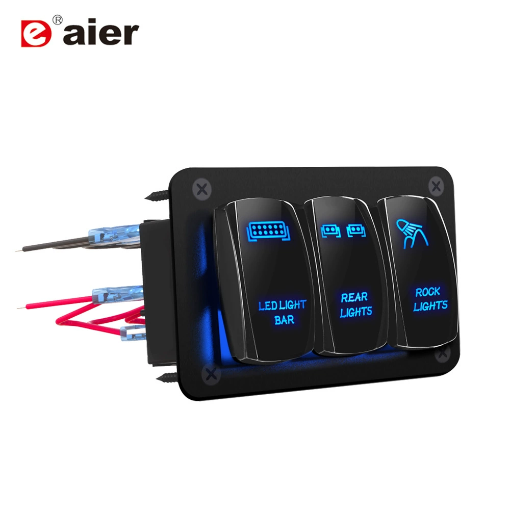Панель модификации автомобиля Автомобильный переключатель 3 комплекта Ножной переключатель 12 В 5 с линейным переключателем на панели Переключатель типа лодки с подсветкой