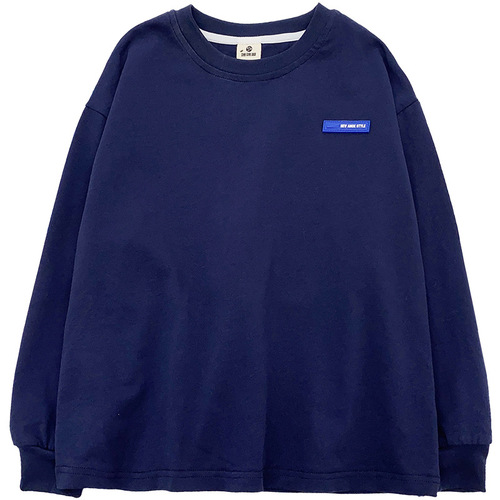 Haimajia boys' trendy pure cotton long-sleeved T-shirt tops children's 2024 spring and autumn new Korean style children's clothing bottoming shirt