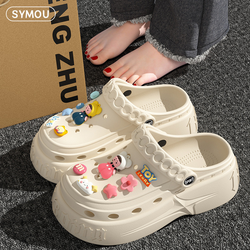 Cute Cartoon Poop-Stepping Toe-Toe Slippers for Women to Wear Outside 2025 Summer New Breathable Thick-Soled Clogs Casual Shoes Cute Cartoon Poop-Stepping Toe-Toe Slippers for Women to Wear Outside 2025 Summer New Breathable Thick-Soled Clogs Casual Shoes