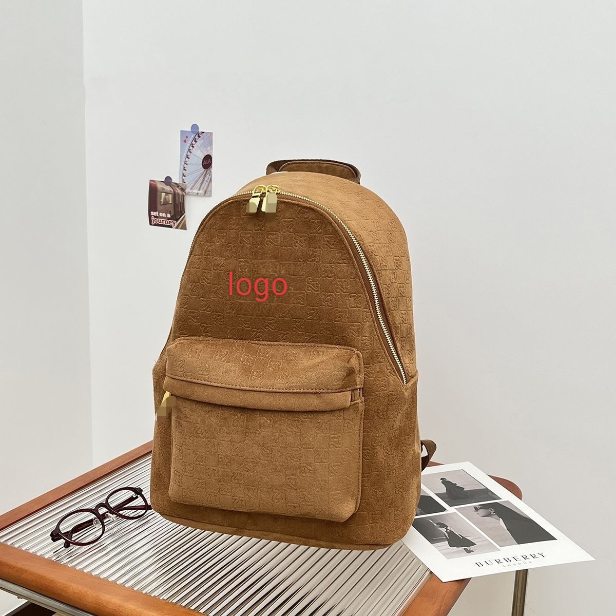 Factory Wholesale Cross-Border Dropshipping Jordan Backpack Aj Double Zipper Outdoor Backpack Suede Pu Commuter Bag
