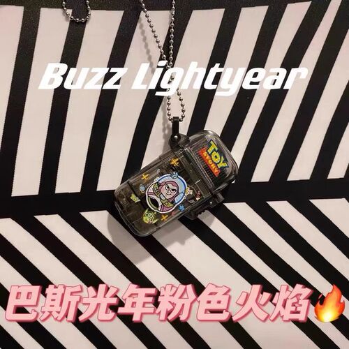 Buzz Lightyear Pink Flame Lighter Necklace Windproof Cute Cartoon Girl Gift for Boyfriend Creative Wholesale