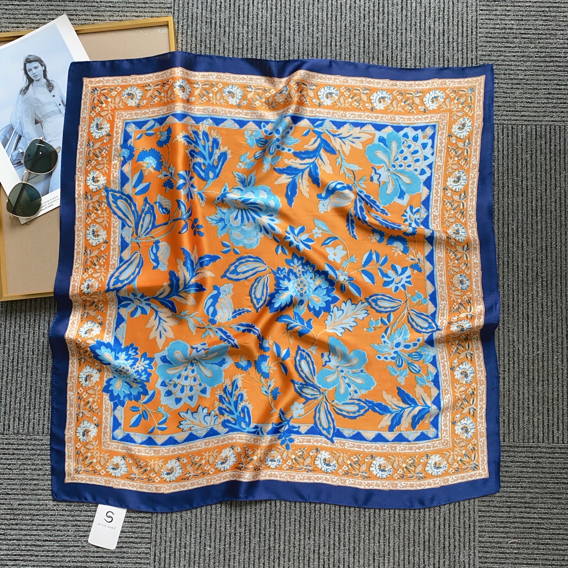 47g Weight Silk Scarf Classification Street, Shopping Occasion Polyester Material Geometric, Polka Dots Pattern Spring&Summer Season Women's Gender Elegant, Lady Style Women's Elegant Lady Geometric Polka Dots Polyester Silk Scarf 24