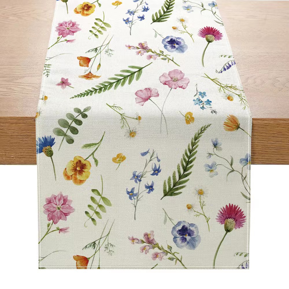 Lino americano impreso camino de mesa planta flor Amazon decoración del hogar paño de mesa pasillo gabinete mesa de café mantel