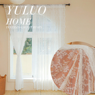 Lace Gauze Curtain Double Lace French Pastoral Style American European Style Retro Girl Internet Celebration Screen Fabric Cloth Curtain