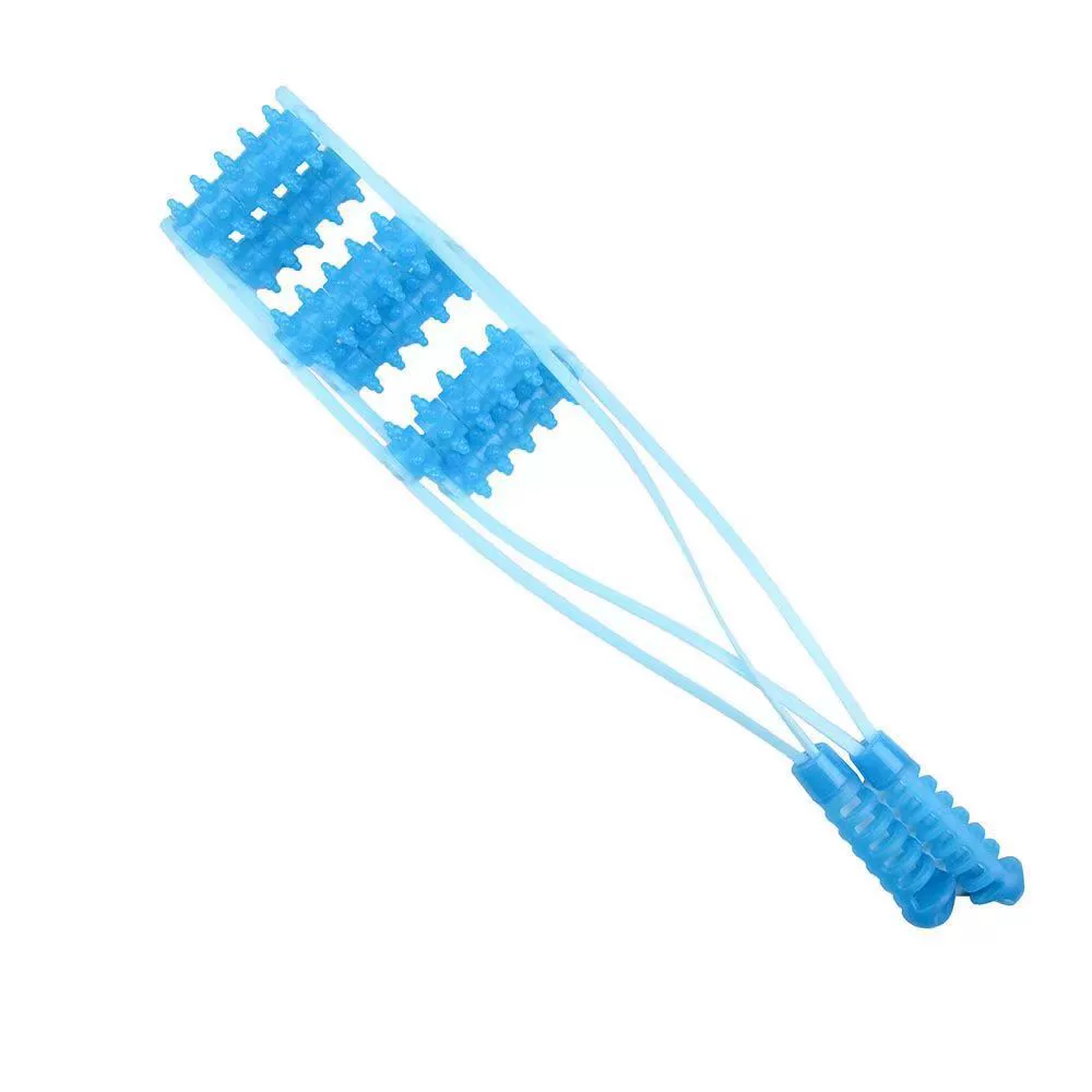 Back massage roller bar, 50 cm, multi-wheel 2–6 rows, green/yellow/blue