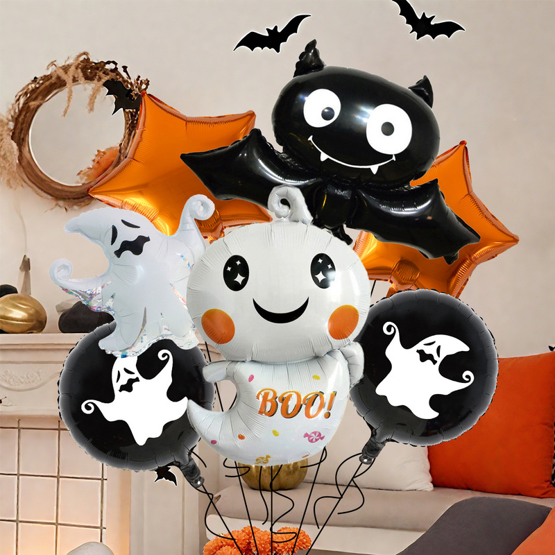 ハロウィン 7点セット コウモリバルーン クロスボーダー ハロウィンパーティー デコレーション コウモリの羽アレンジメント シーンバルーン|undefined